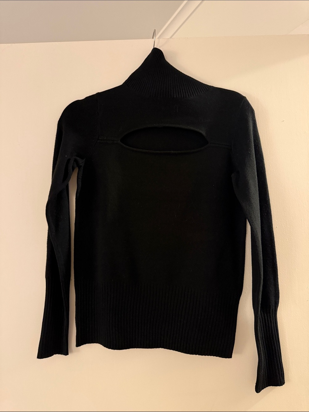FRENCH CONNECTION Black Cutout Turtleneck Sweater